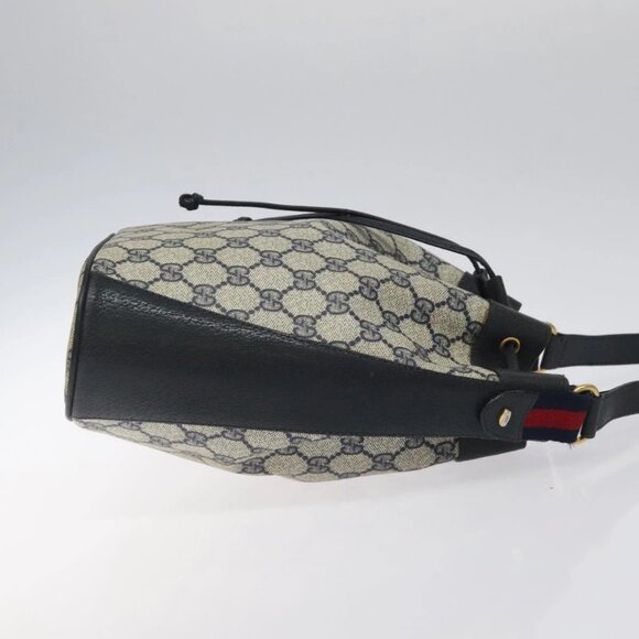 GUCCI GG Supreme Sherry Line Shoulder Bag PVC Navy Red 41 02 034 Auth 116512 - Picture 6 of 16